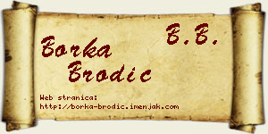 Borka Brodić vizit kartica